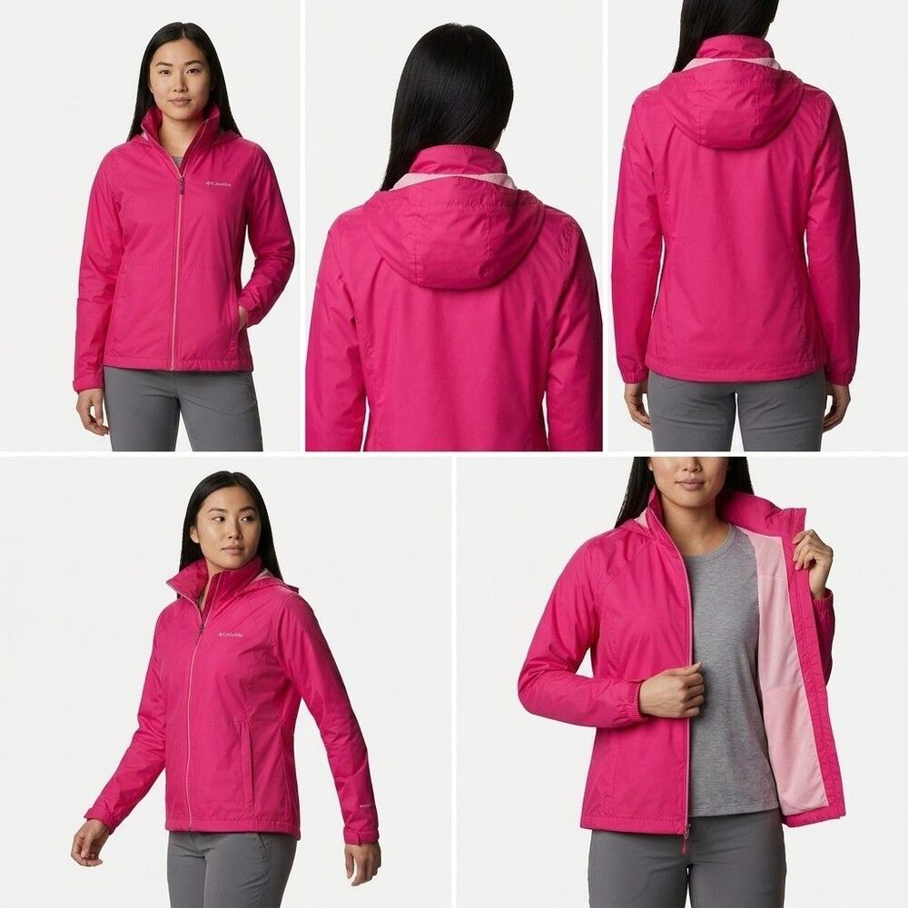 NWT Columbia Switchback II Women's M Pink Packable Rain Jacket Waterproof